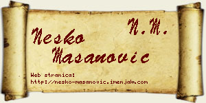 Neško Mašanović vizit kartica